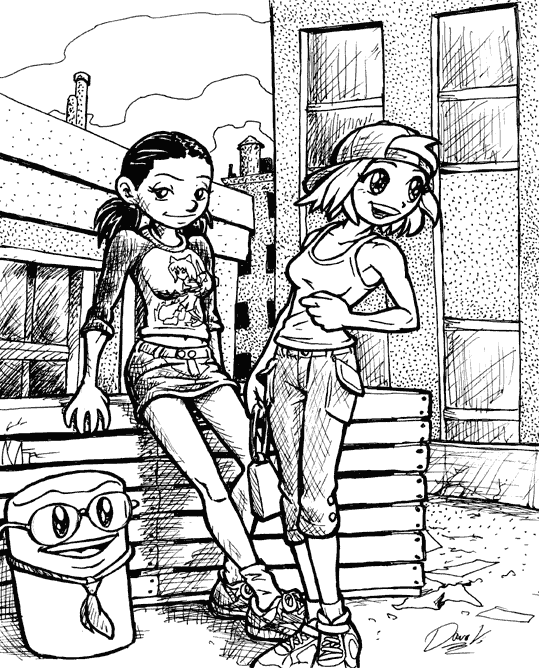 Random Casual Pose; Vaca Borden, Ming-Li Anderson, and Clark J. Pufft show off their casual apparel.