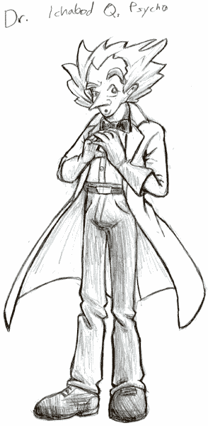 Concept sketch of the 'Dr. Psycho' character.