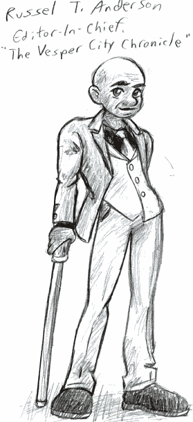 Concept sketch of the 'Russel T. Anderson' character.