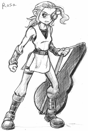 Concept sketch of the 'Rosa' character.