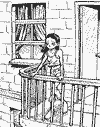 sad girl on balcony